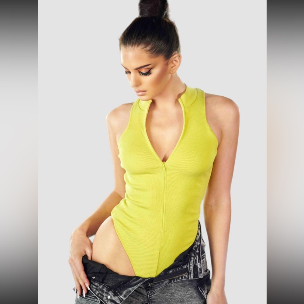 Yellow Sleeveless Bodysuit